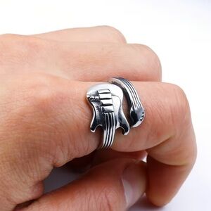 Silver Guitar Ring Unisex